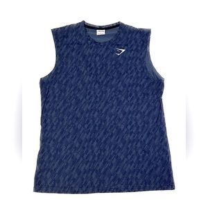 Gymshark Mens | Sleeveless Teal Print Tank - Large